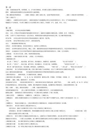 土壤肥料学知识点