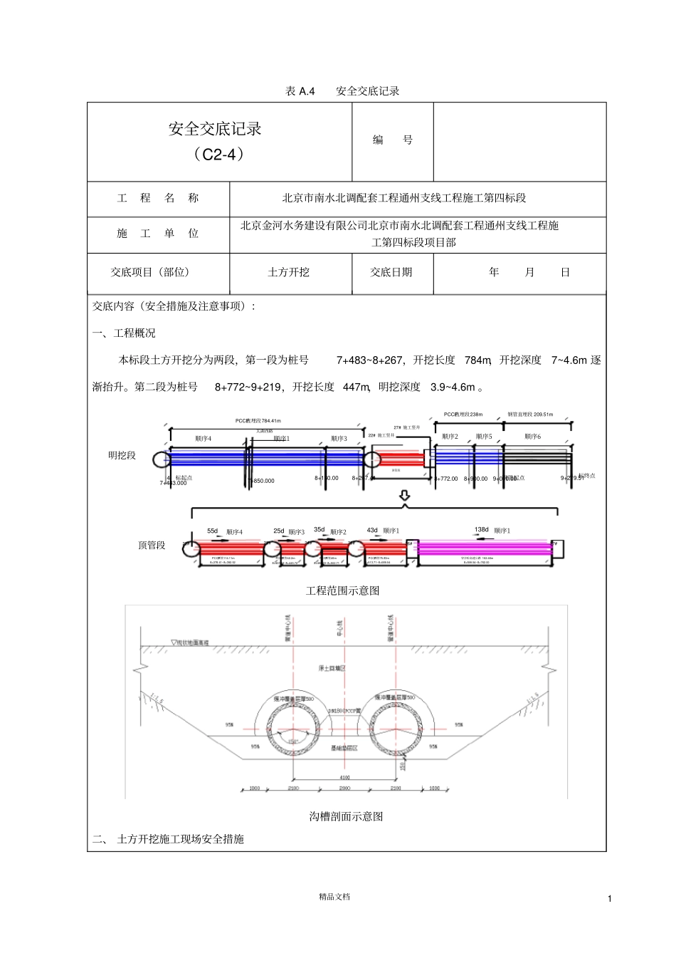 土方开挖安全交底记录学_第1页