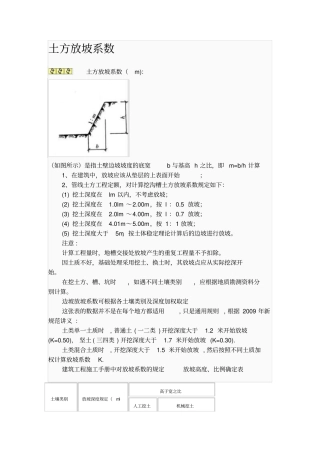 土方放坡系数