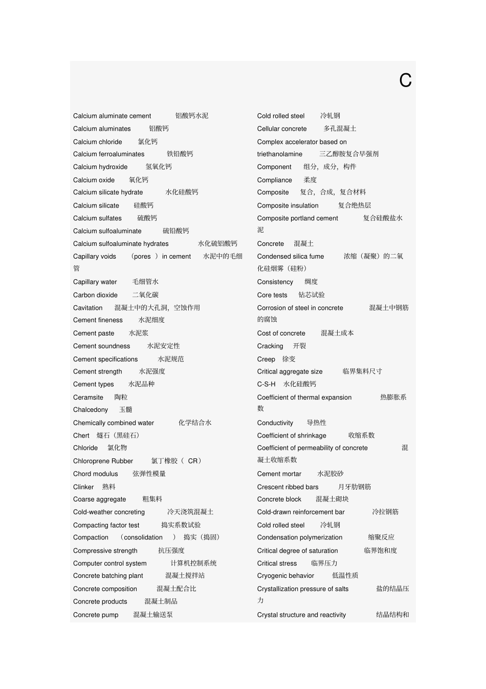 土木工程材料英语词汇汇总_第3页