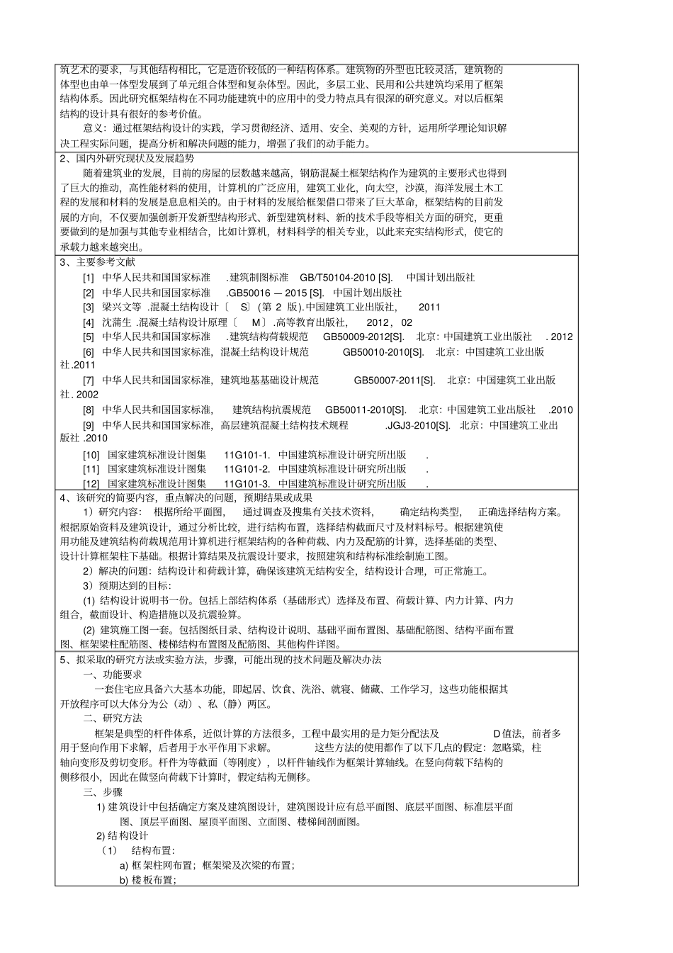 土木工程毕业设计开题报告_第2页