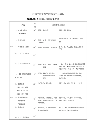 土木足球队试行训练日志可删减