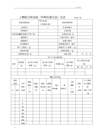 土颗粒分析试验甲种比重计法