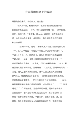 在春节团拜会上的致辞_2