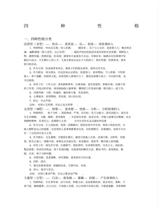 型活泼型力量型平和型