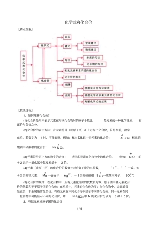 培优专题讲解化学式和化合价