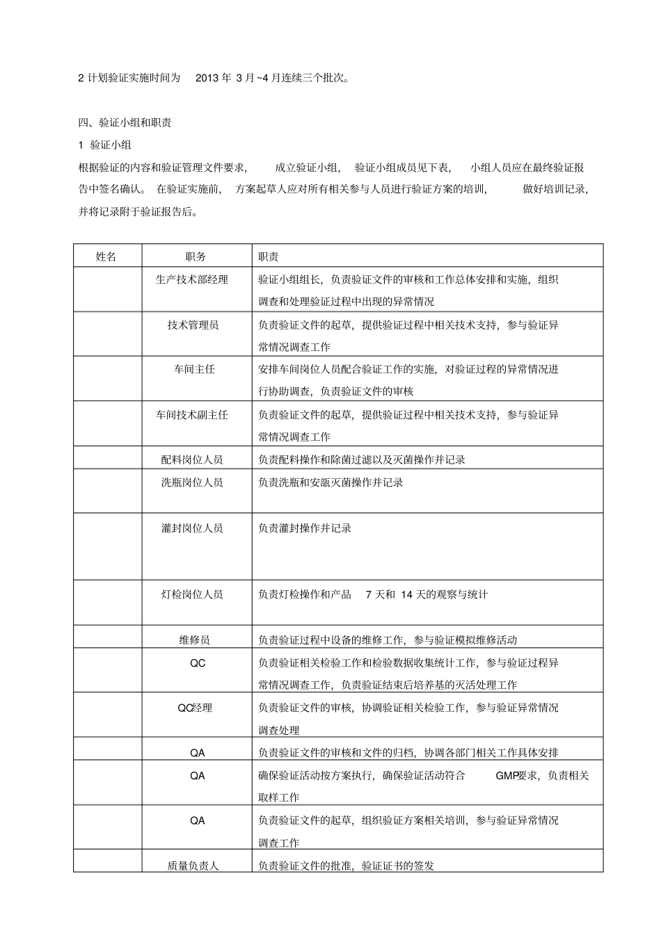 培养基模拟灌装无菌生产工艺验证方案_第3页