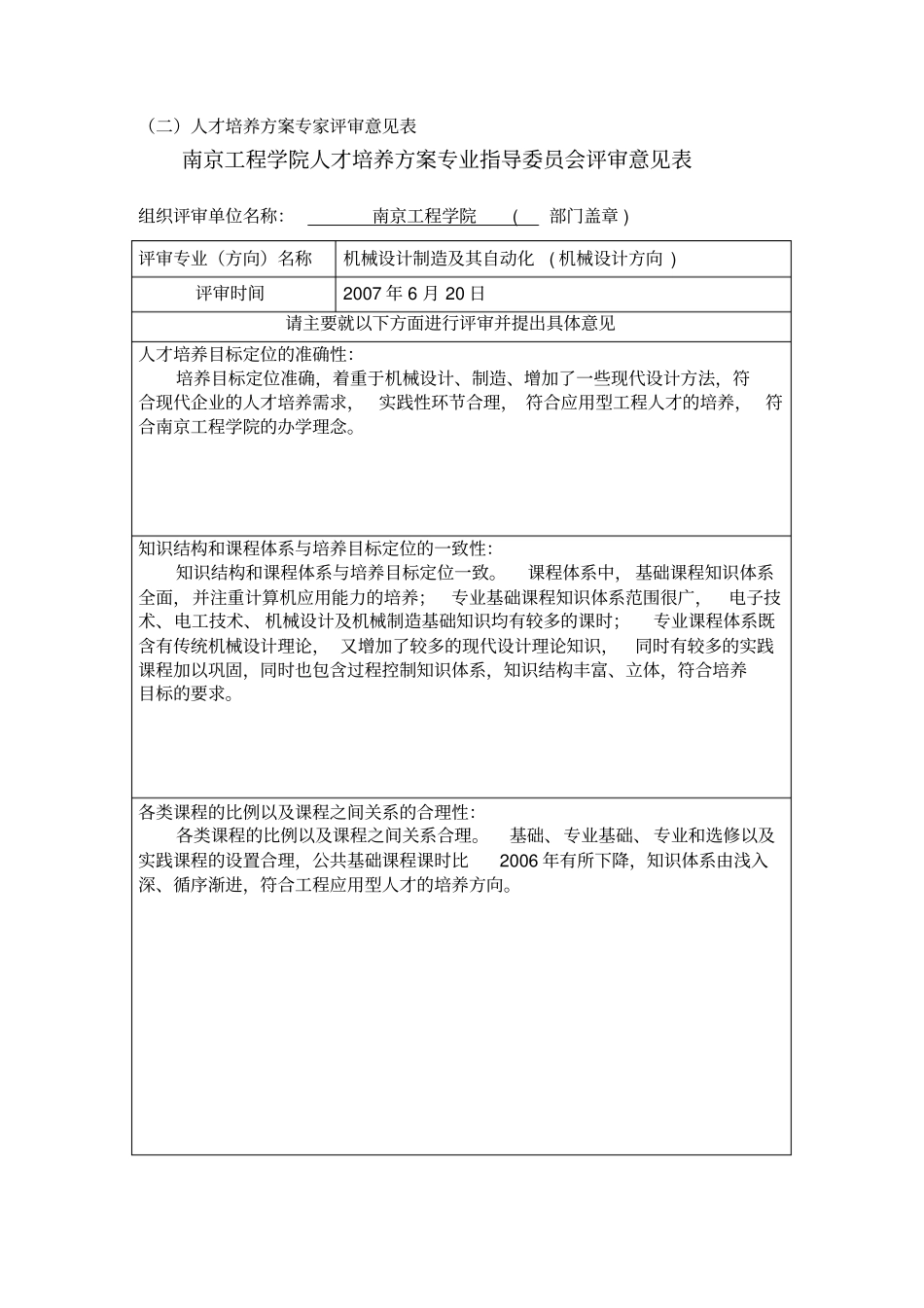 培养计划专家评审意见表_第1页