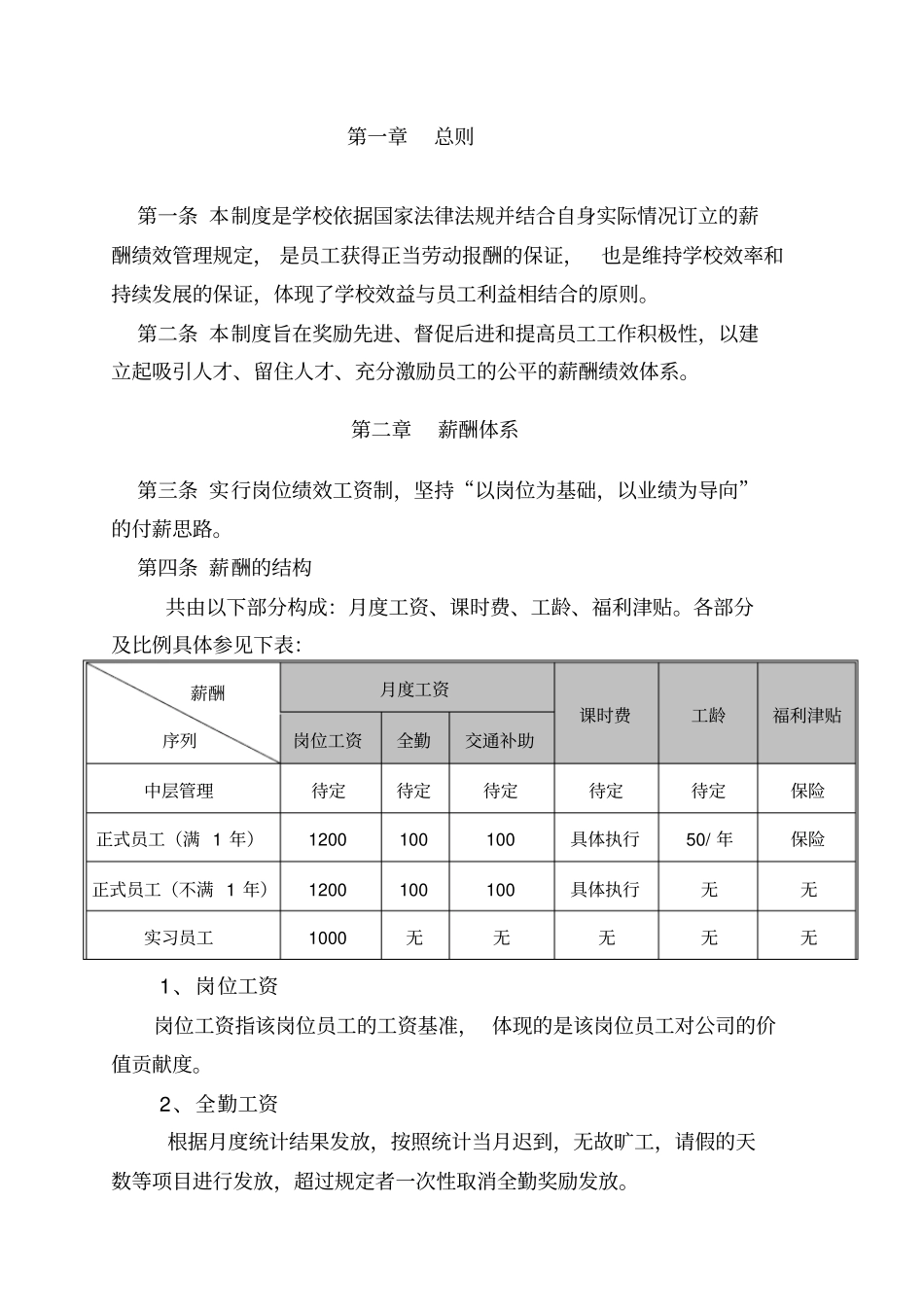 培训学校薪酬绩效管理制度修订_第2页