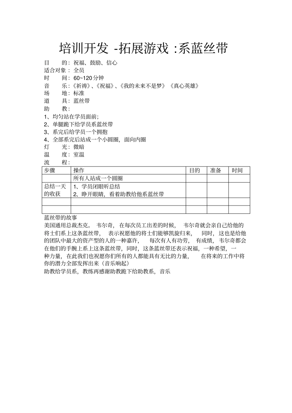 培训开发拓展游戏系蓝丝带_第1页