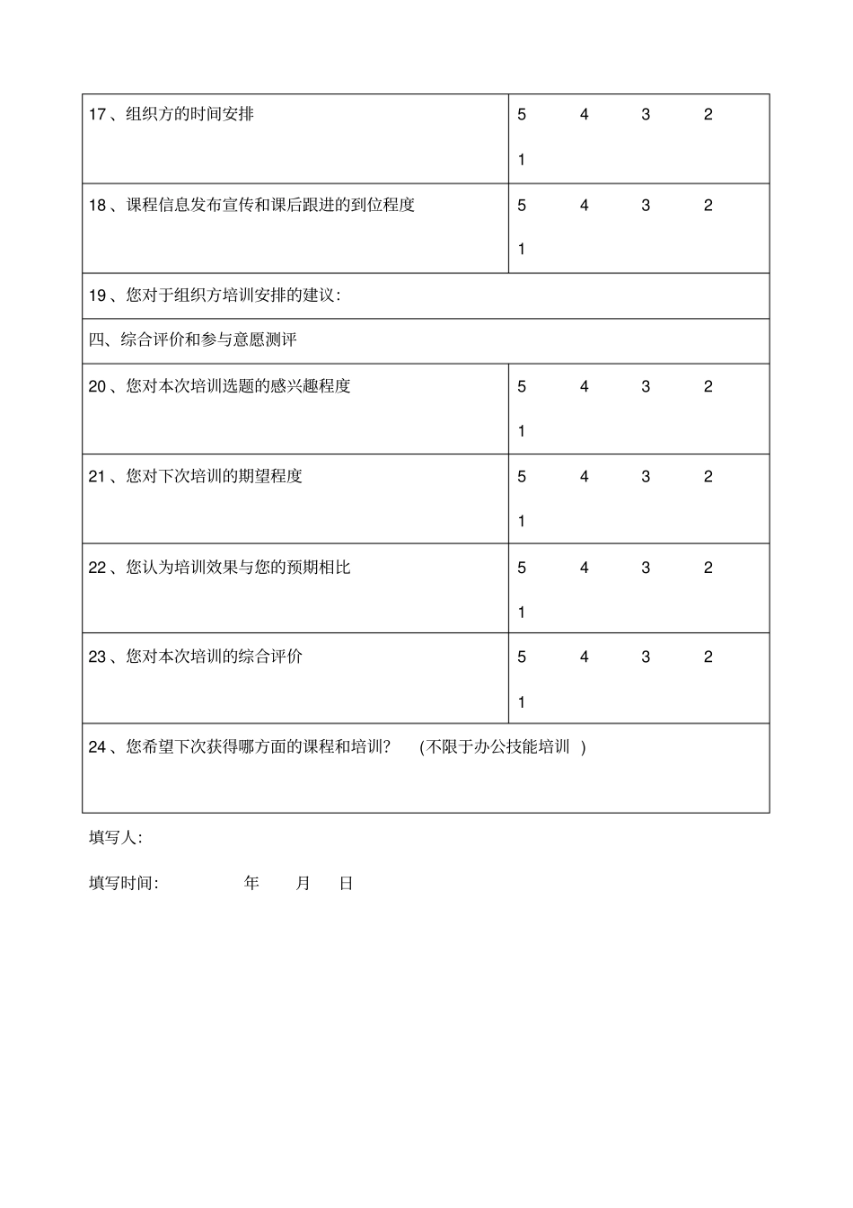 培训效果调查表格式范文_第3页
