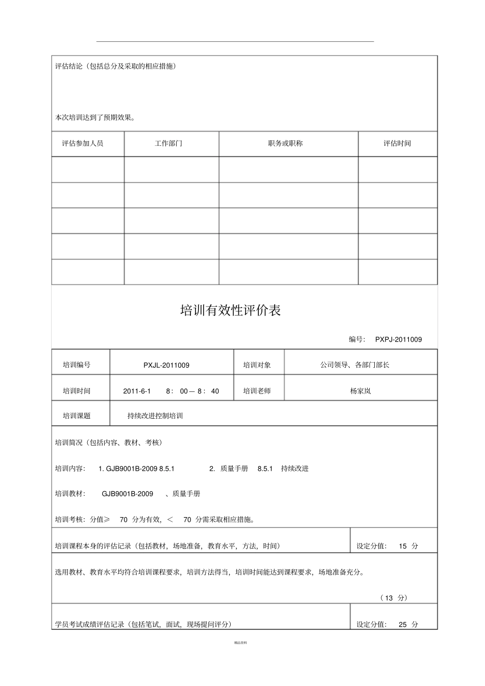 培训有效性评价表_第2页