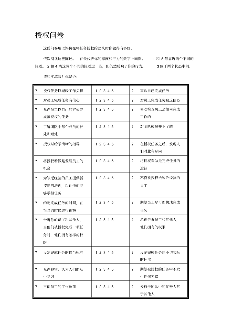 培训的件工具培训师管理者的问卷和评价表_第2页