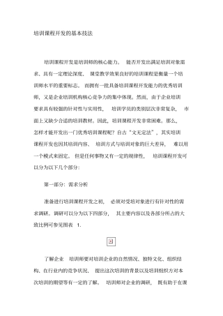培训课程开发的基本技法