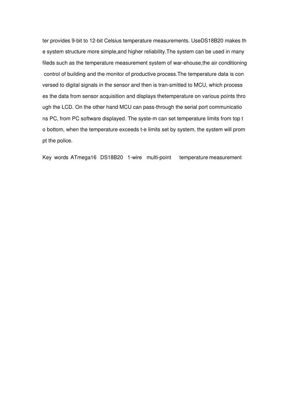 基于DS18B20单线多点温度测量系统课程设计设计_第3页