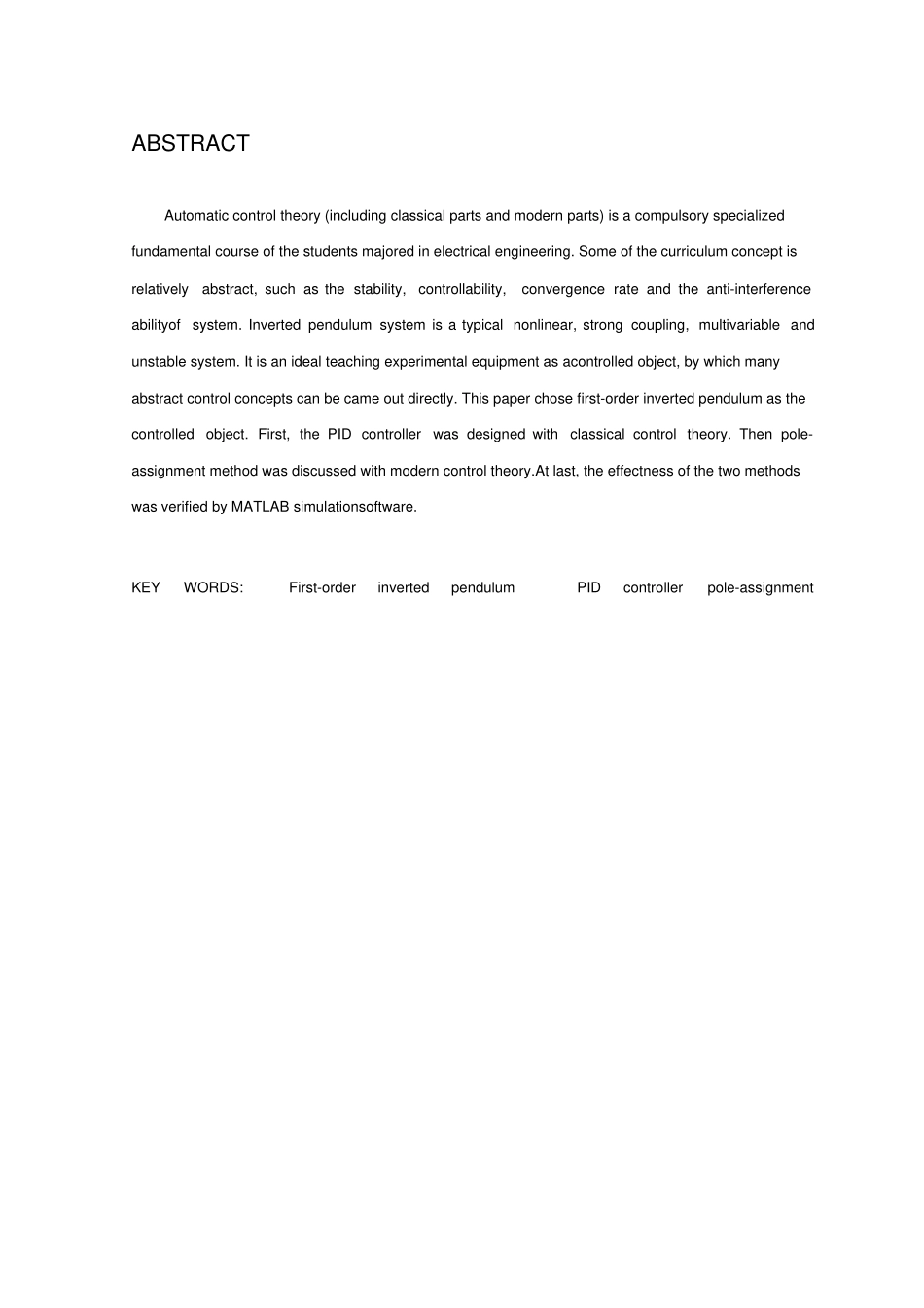 基于MATLAB40;矩阵试验室41;的倒立摆控制系统仿真_第2页