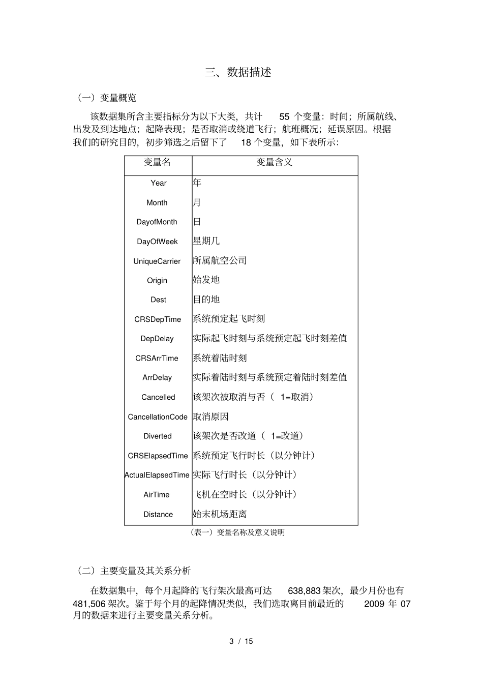 基于美国交通部数据的航空运输延误分析预测模型_第3页