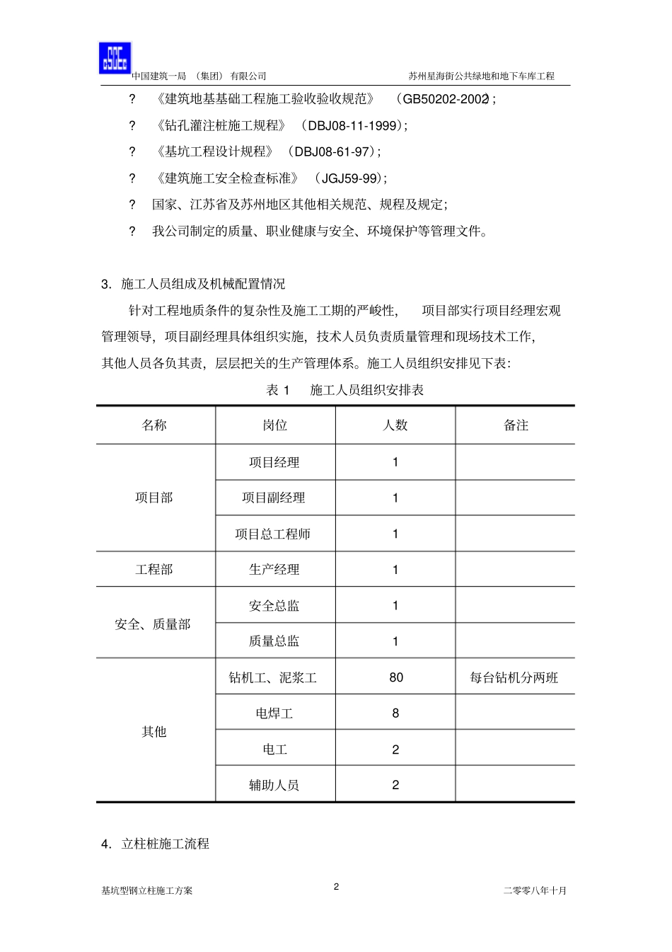 基坑型钢立柱施工方案_第2页