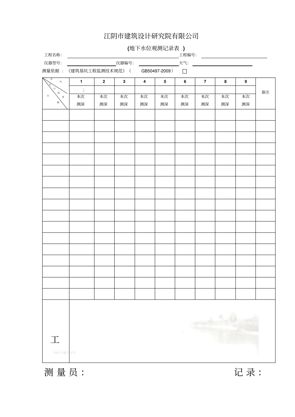 基坑监测记录表_第2页
