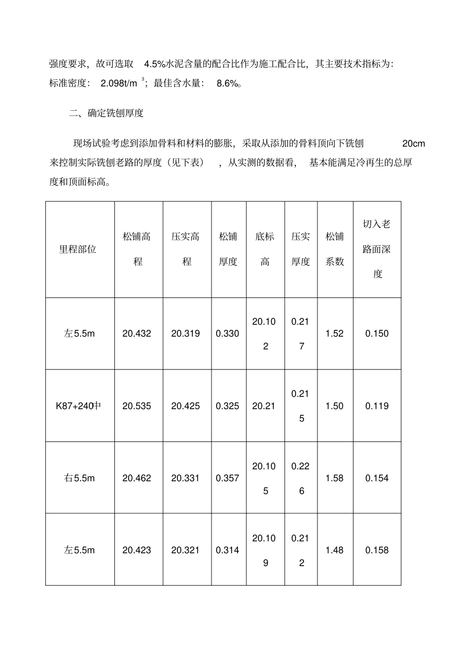 基层冷再生试验段总结报告_第2页