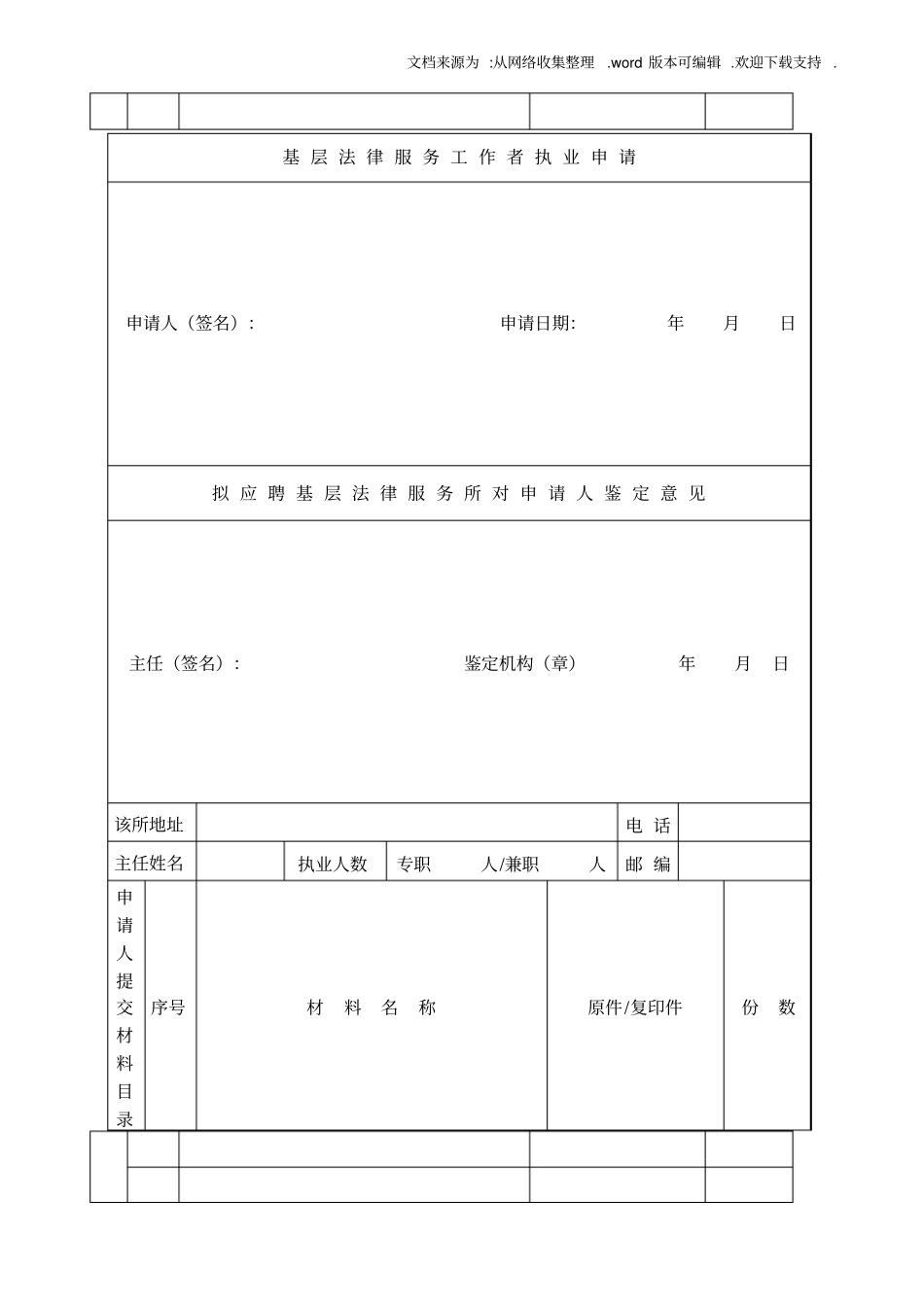 基层法律服务作者执业登记表_第3页