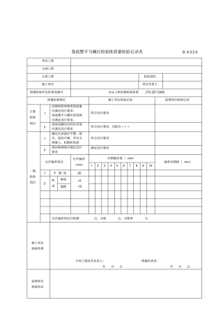 基底整平与碾压质量检验记录表