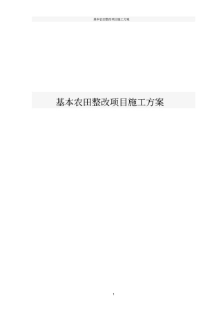 基本农田整改项目施工方案