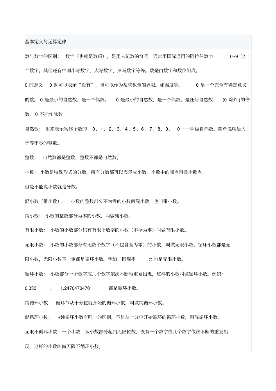 基本定义与运算定律汇总_第1页