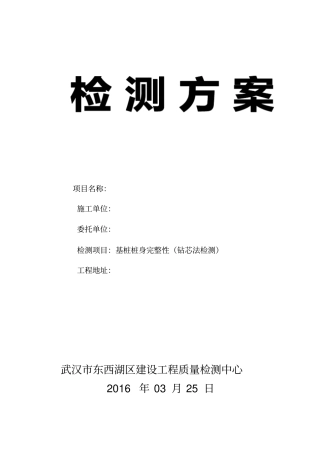 基桩钻芯检测方案