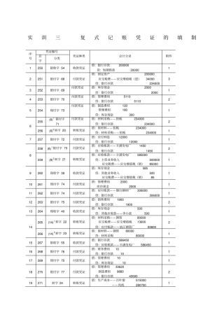 基础会计实训教程参考答案
