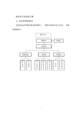 基金设立和运营方案