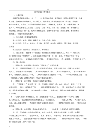 堂吉诃德情节概括与判断题