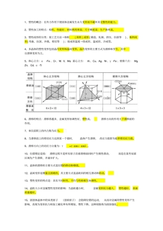 塑性成形原理知识点