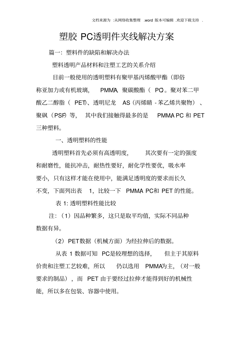 塑胶PC透明件夹线解决方案_第1页