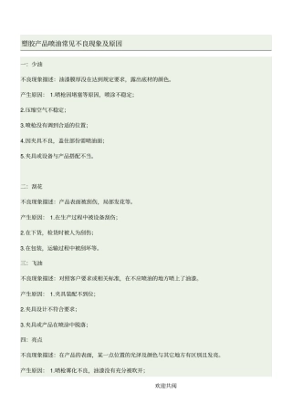 塑胶产品喷油常见不良现象及原因