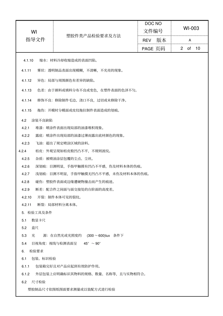 塑胶件类产品检验要求及方法_第2页