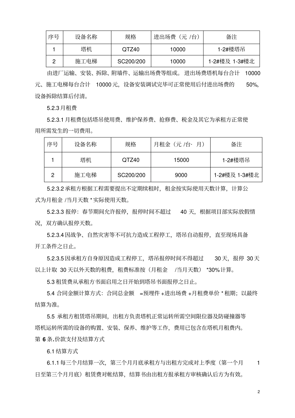 塔吊及施工电梯租赁1213最终_第2页