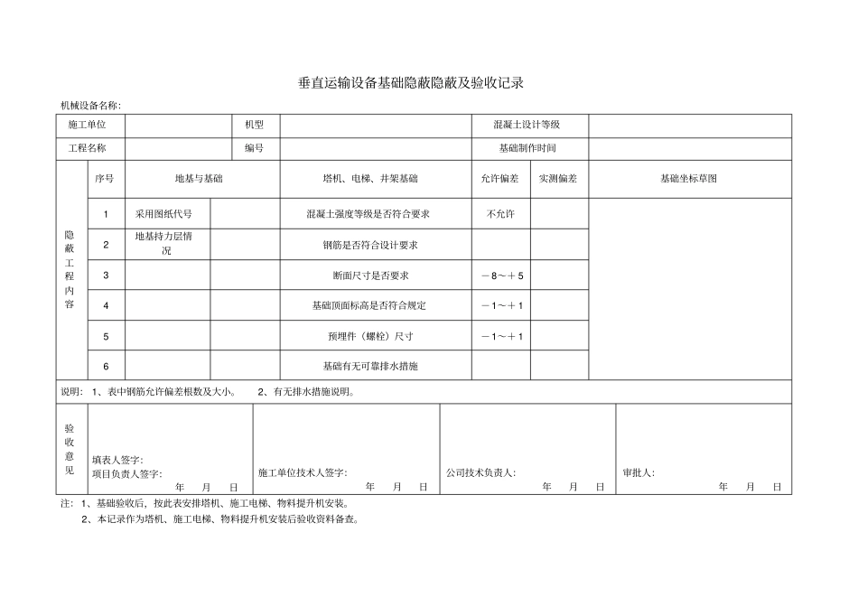 塔吊垂直度测量记录表_第3页