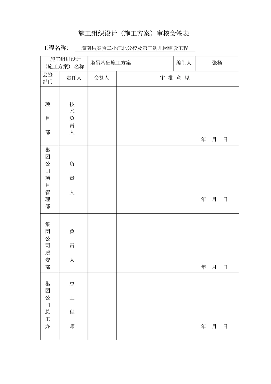 塔吊基础施工方案封面及申报_第2页
