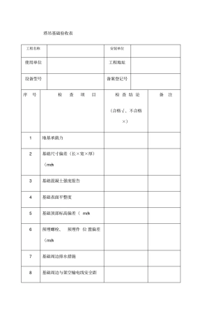 塔吊基础验收表