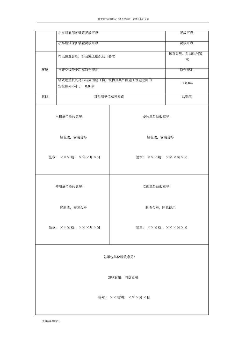 塔吊安装验收记录表06960_第3页