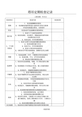 塔吊检查记录表最全