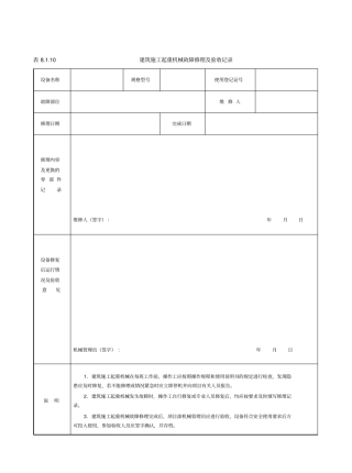 塔吊维修保养记录