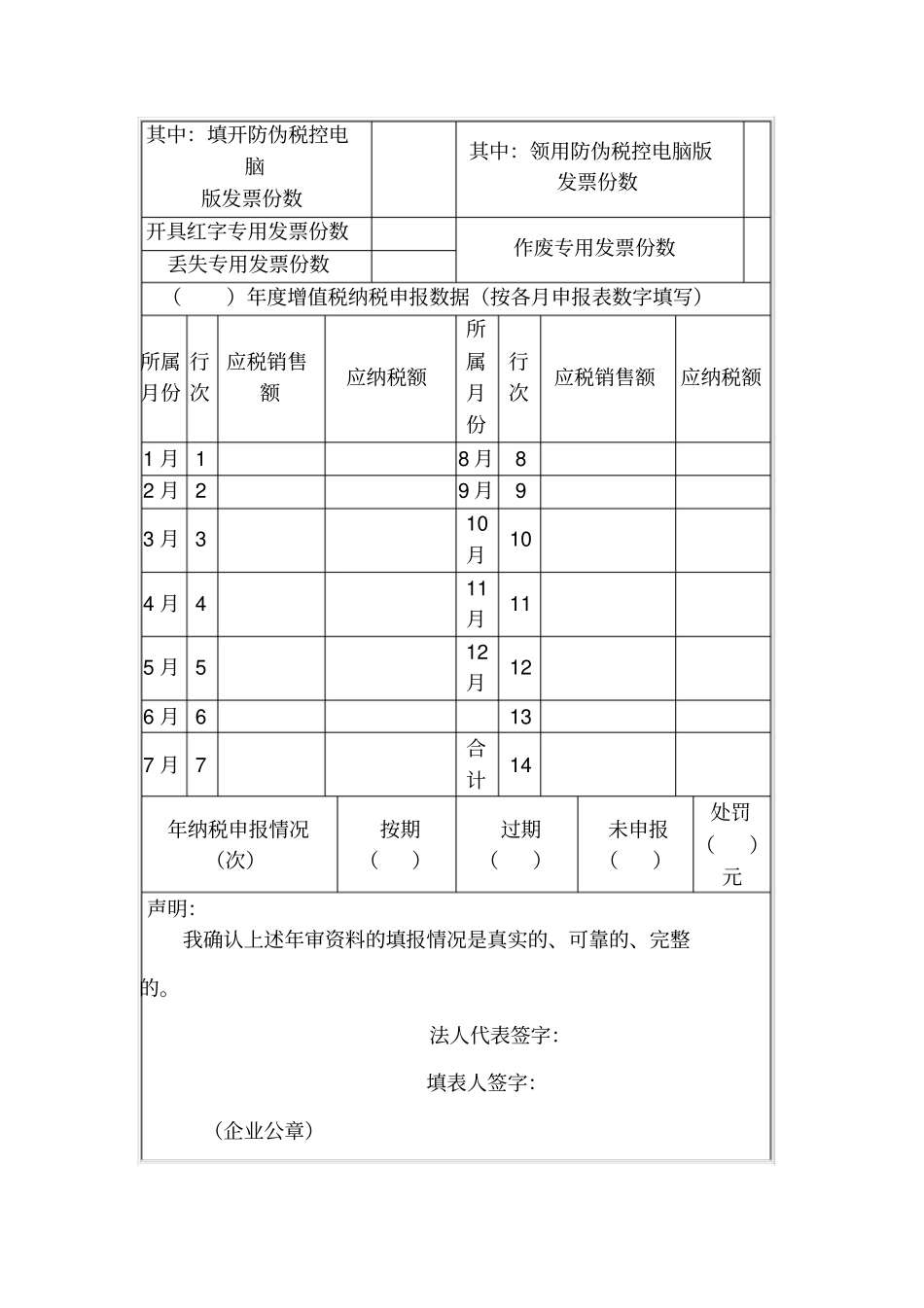 增值税一般纳税人年审登记表_第2页