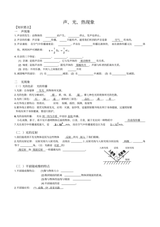 声光热现象知识点