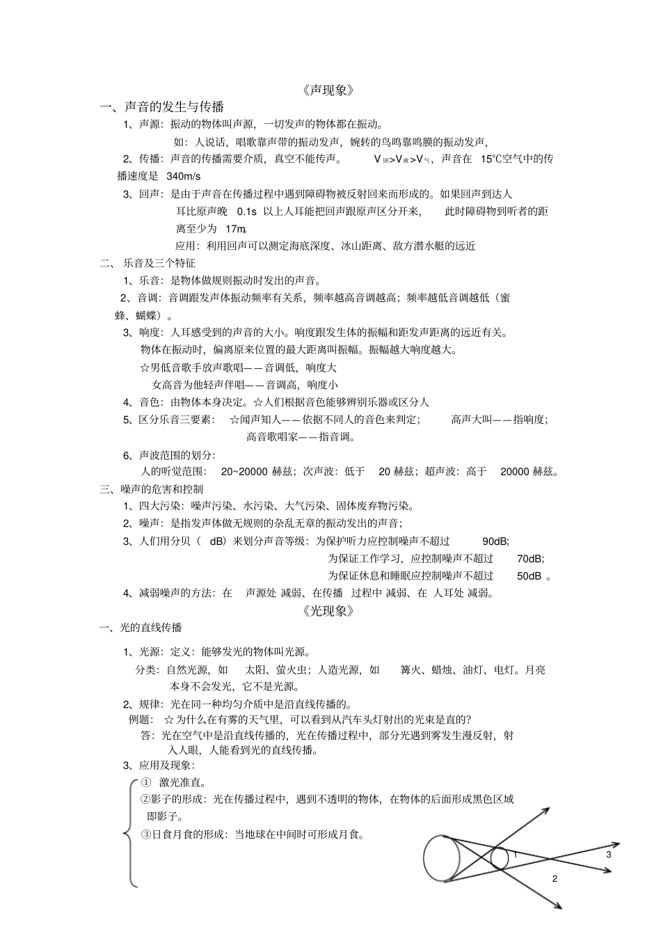 声和光的知识点_第1页
