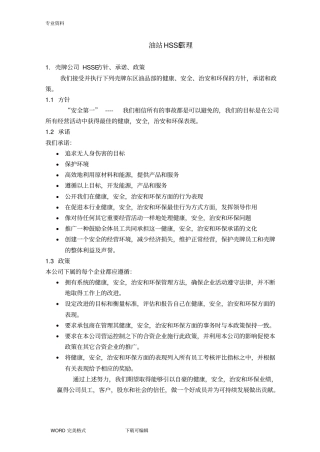 壳牌油站HSSE管理