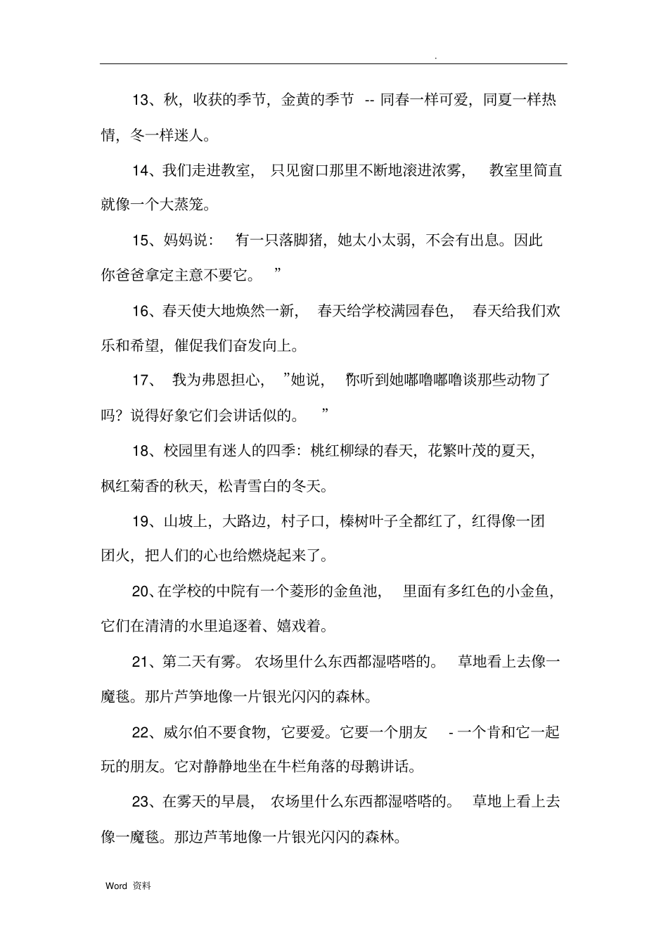 夏洛的网好词好句_第3页