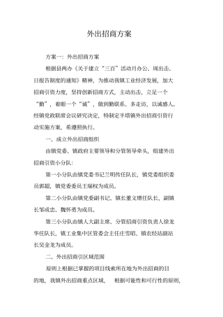 外出招商方案