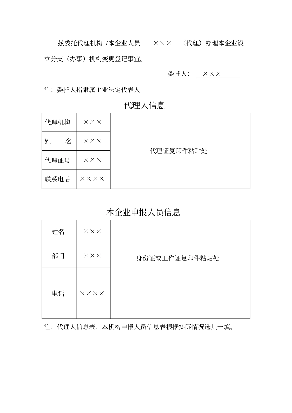 外商投资企业分支办事机构变更登记申请书_第2页